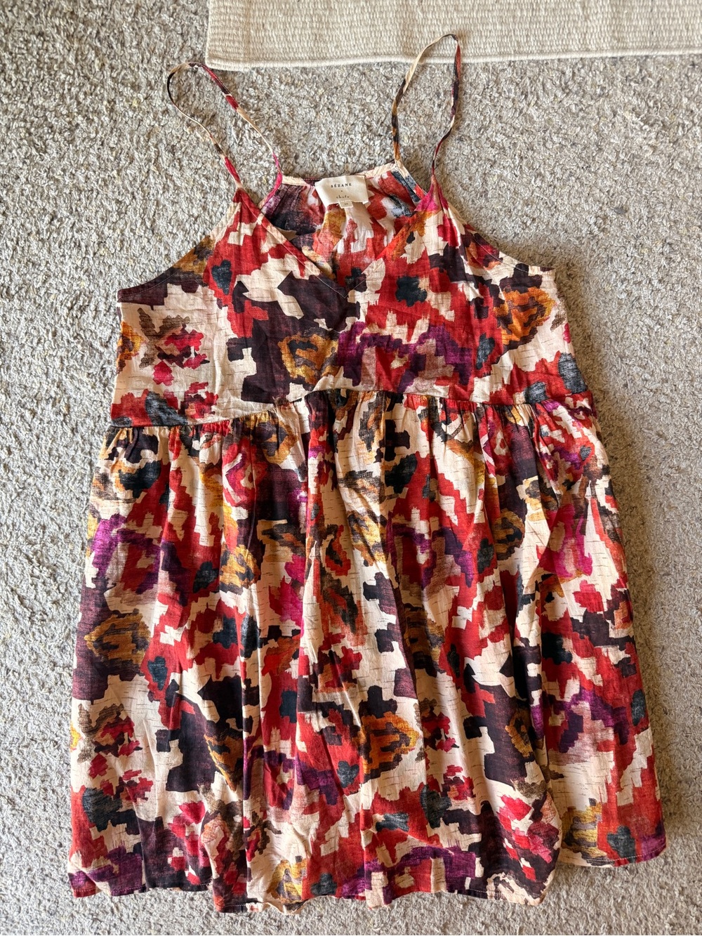 Sezane Multi-Color Floral Print Mini Dress